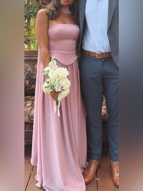 Azazie Dusty Rose Strapless Maxi Dress